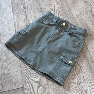 🫒 Olive Green Cargo Mini Skirt Girls 7/8
